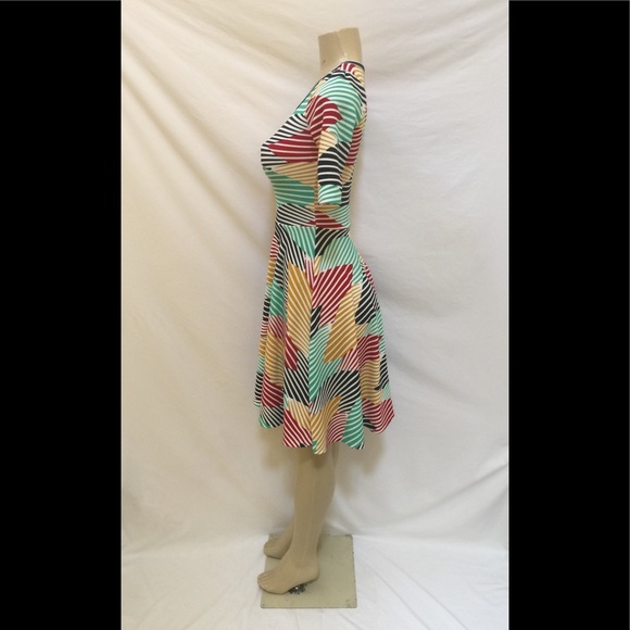 NWT LuLaRoe XXS Nicole Multi-Color Striped Dress - Picture 5 of 8